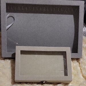 Gray and Beige Jewelry Display Boxes